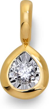 Monica Vinader Solitaire Pear Cut Lab Grown Diamond Pendant Charm