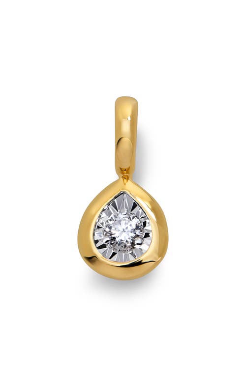 Monica Vinader Womens Pear Solitaire 18ct Yellow Gold Vermeil And 0.06ct Lab Grown Diamond Pendant In Gold