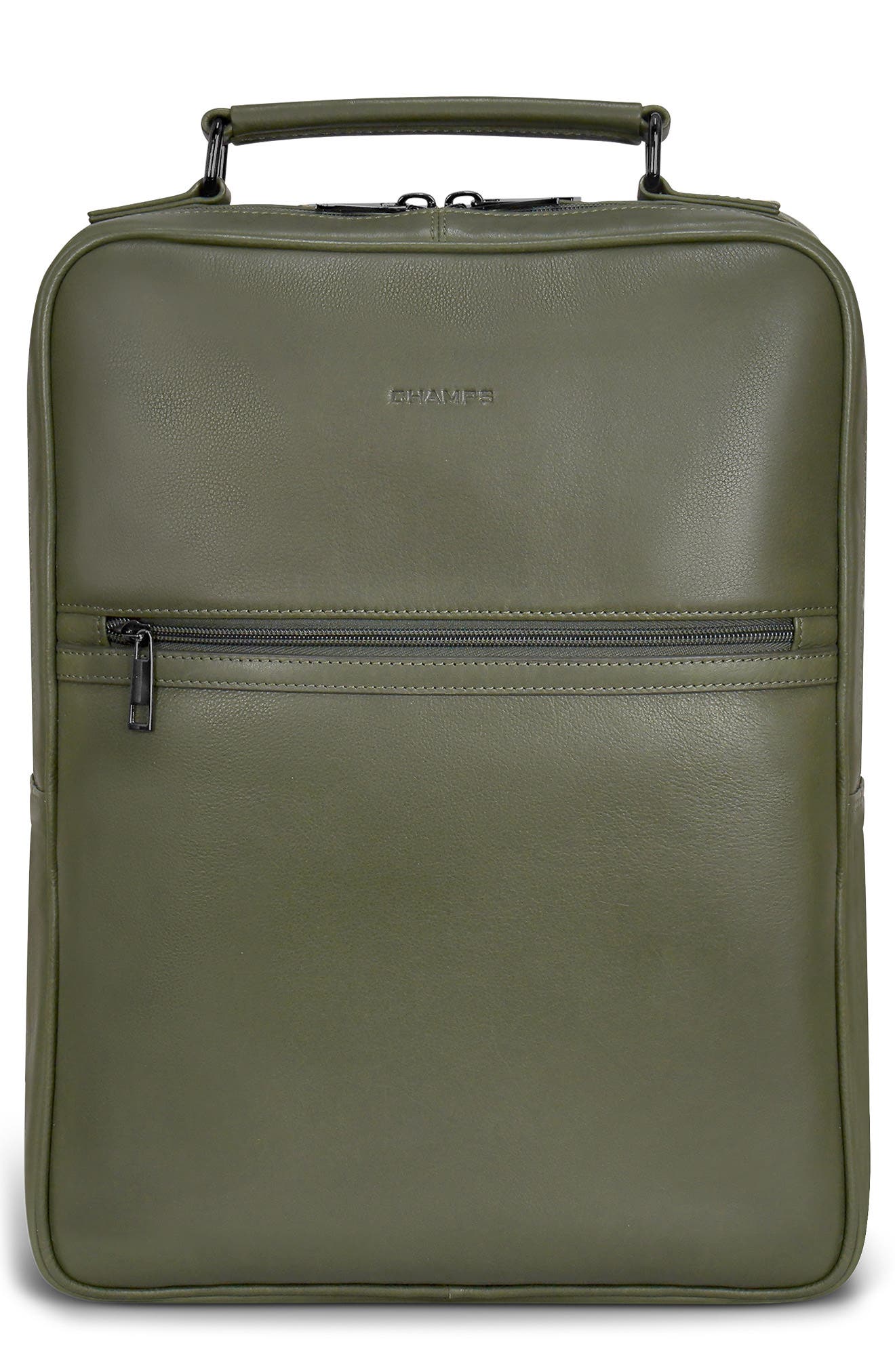 CHAMPS Compact Leather Travel Backpack