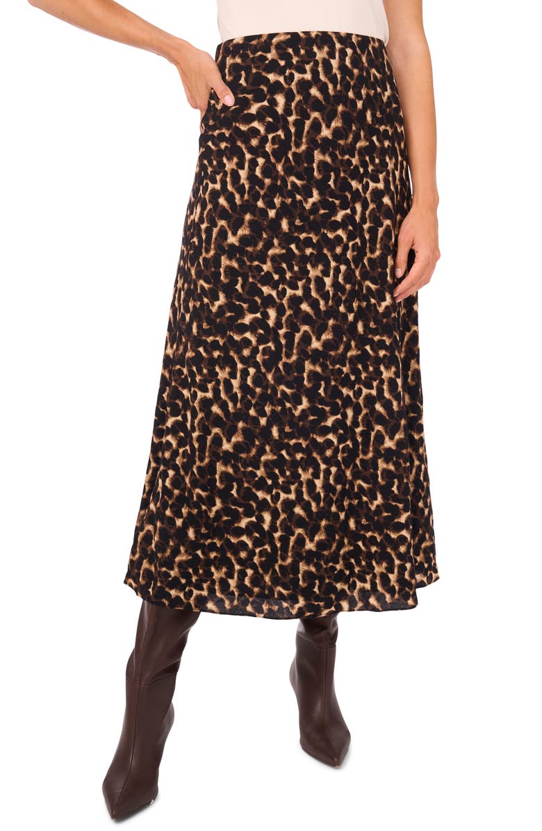 Halogen<sup>®</sup> Leopard Print Brushed Pull-On Maxi Skirt, Main, color, 