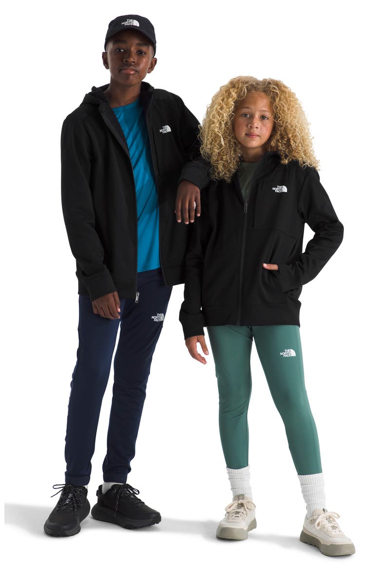 Kids' Performance Fleece Full Zip Hooded Jacket, Alternate, color, TNF BLACK