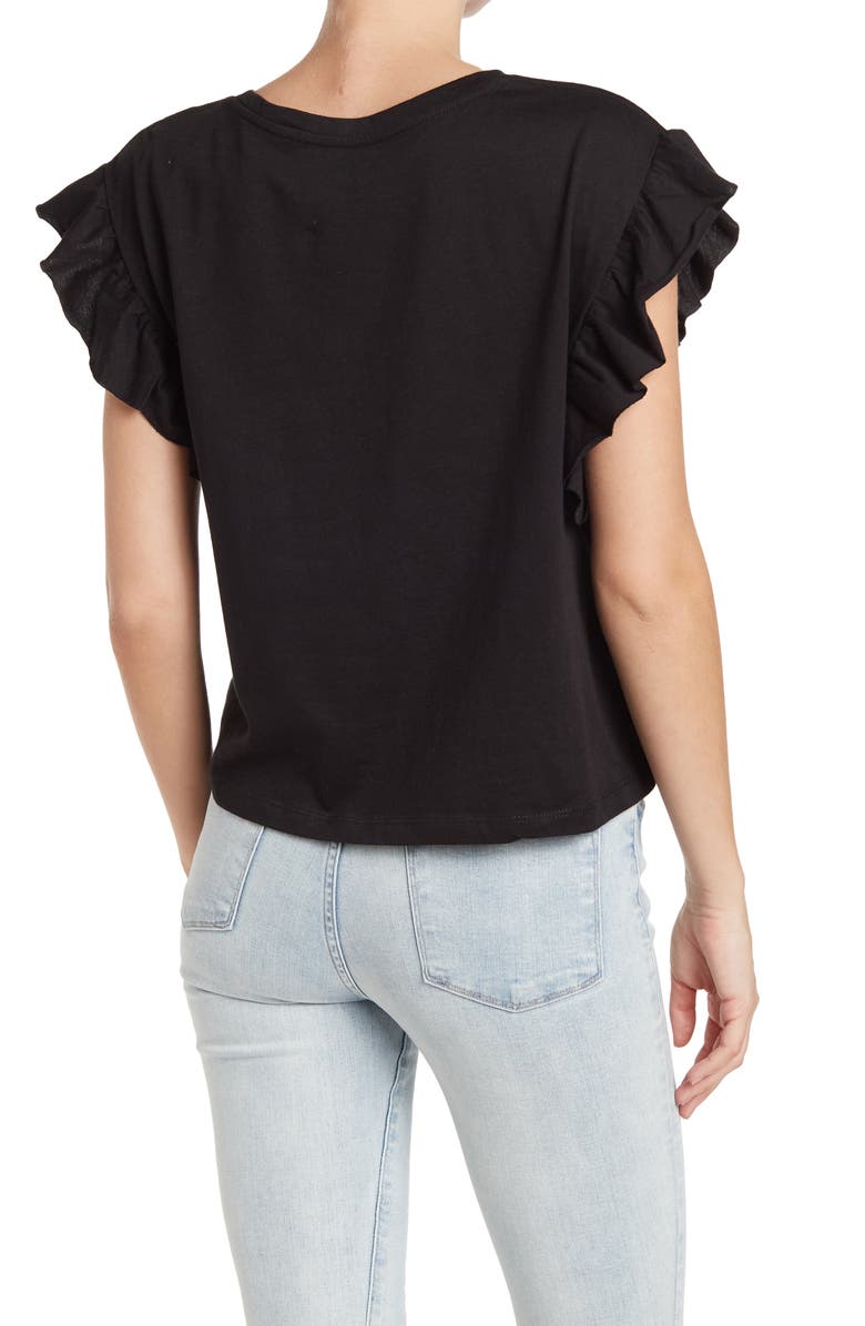 FOR THE REPUBLIC Extended Shoulder Ruffle Sleeve Top, Alternate, color, 