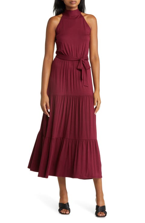 Tiered Halter Maxi Dress