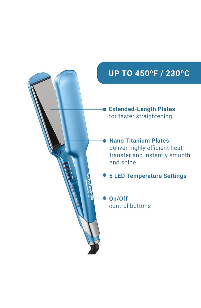 BaBylissPRO Nano Titanium 2" Ultra-Sleek Straightener, Alternate, color, Blue