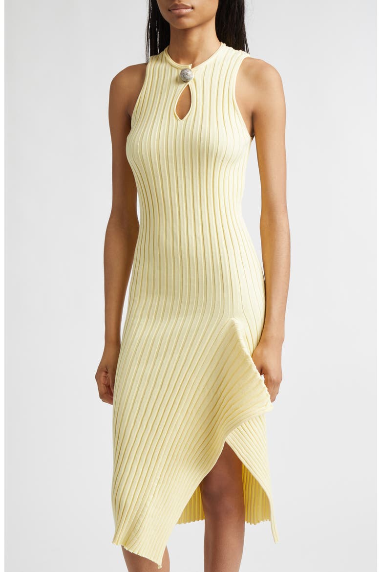 Rib Organic Cotton Tank Dress, Alternate, color, LIGHT YELLOW