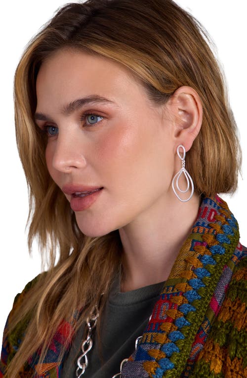 Saachi Double Oval Dangle Drop Earrings In Silver