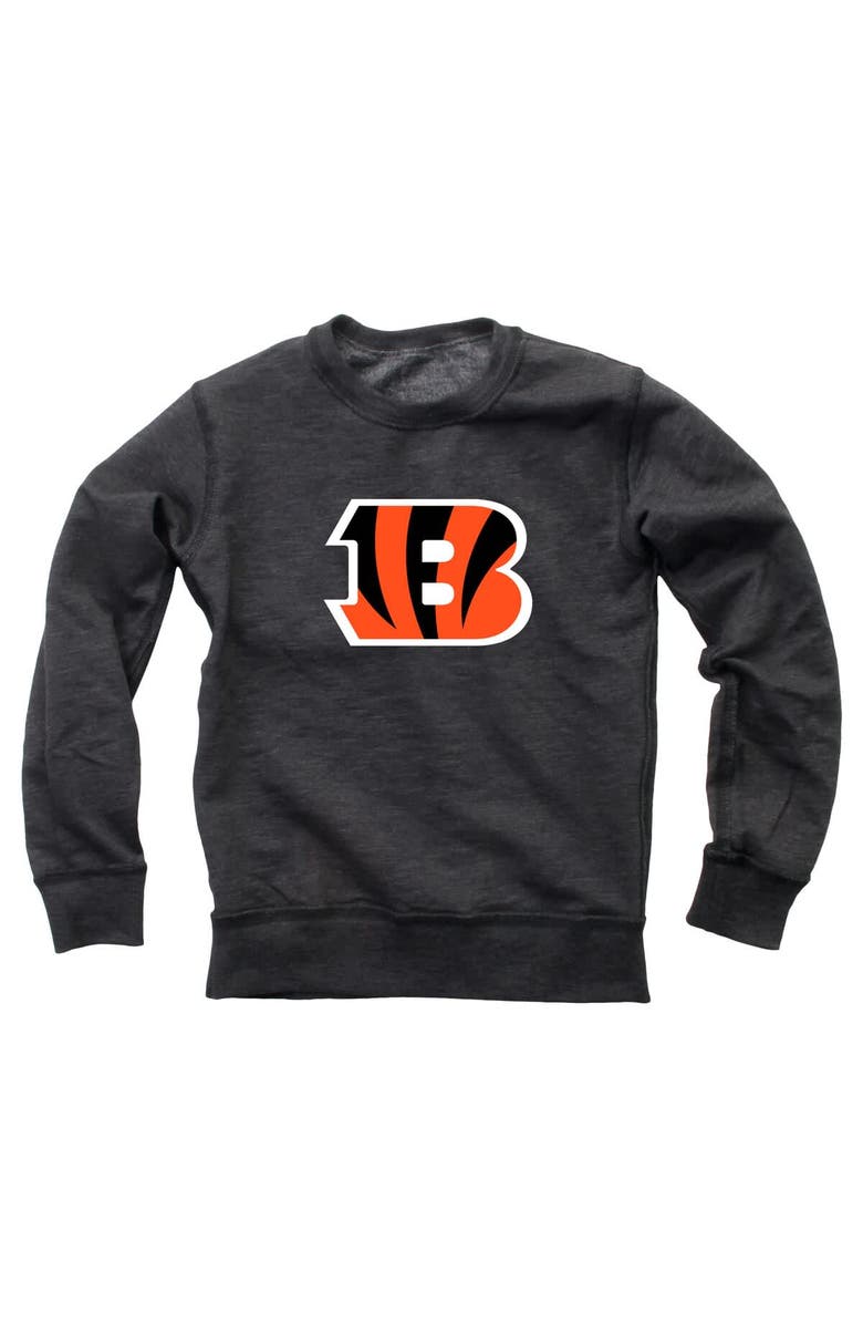 Wes & Willy Youth Wes & Willy  Black Cincinnati Bengals Reversible Fleece Pullover Sweatshirt, Alternate, color, Black