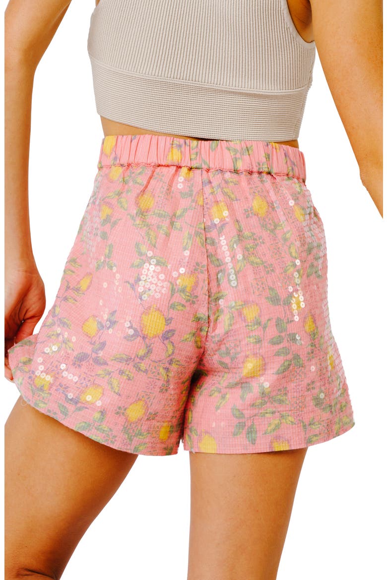 Stevie Sequined Shorts, Alternate, color, PINK