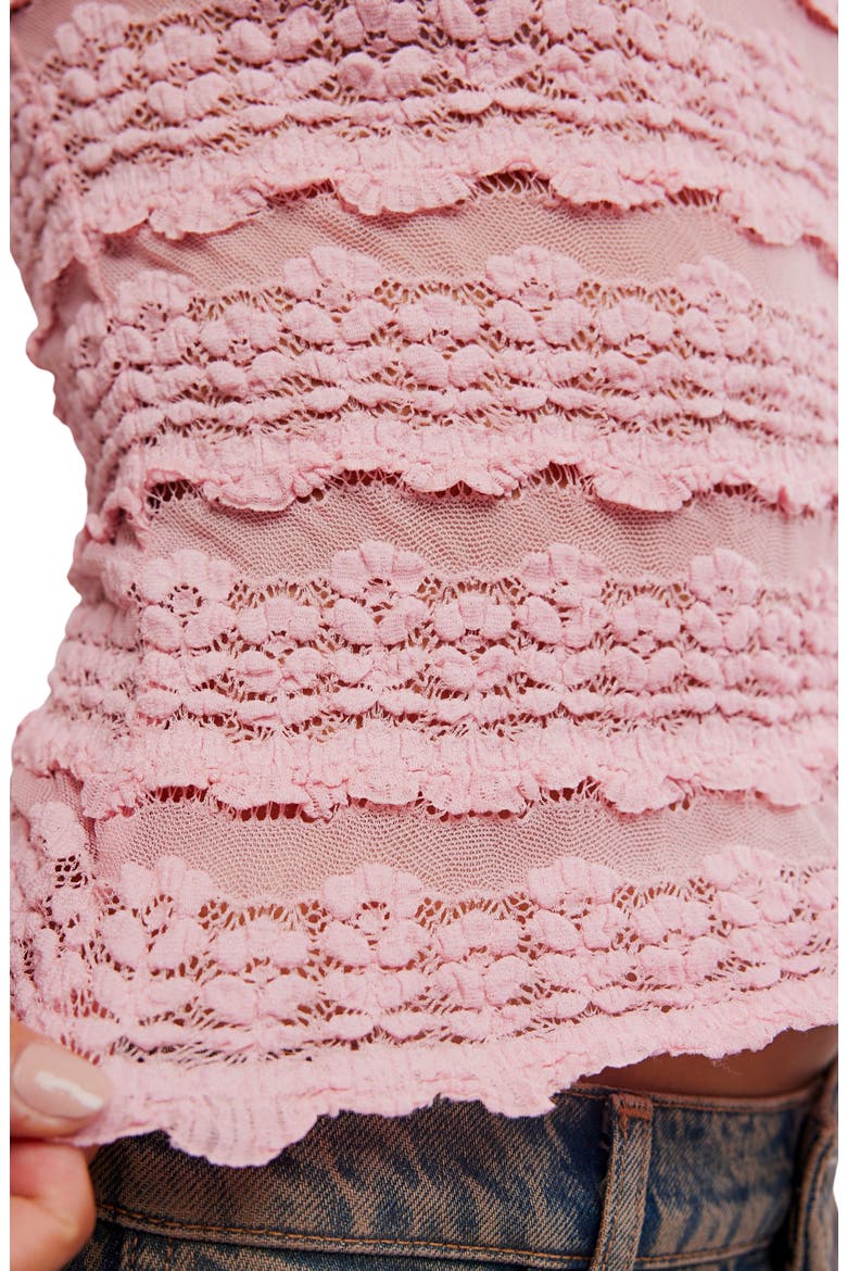 Angelina Mixed Lace Top, Alternate, color, BLUSHING CORAL