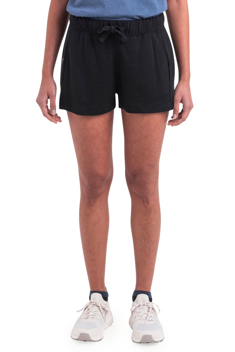 Lyocell & Merino Blend 200 Crush Shorts, Main, color, BLACK