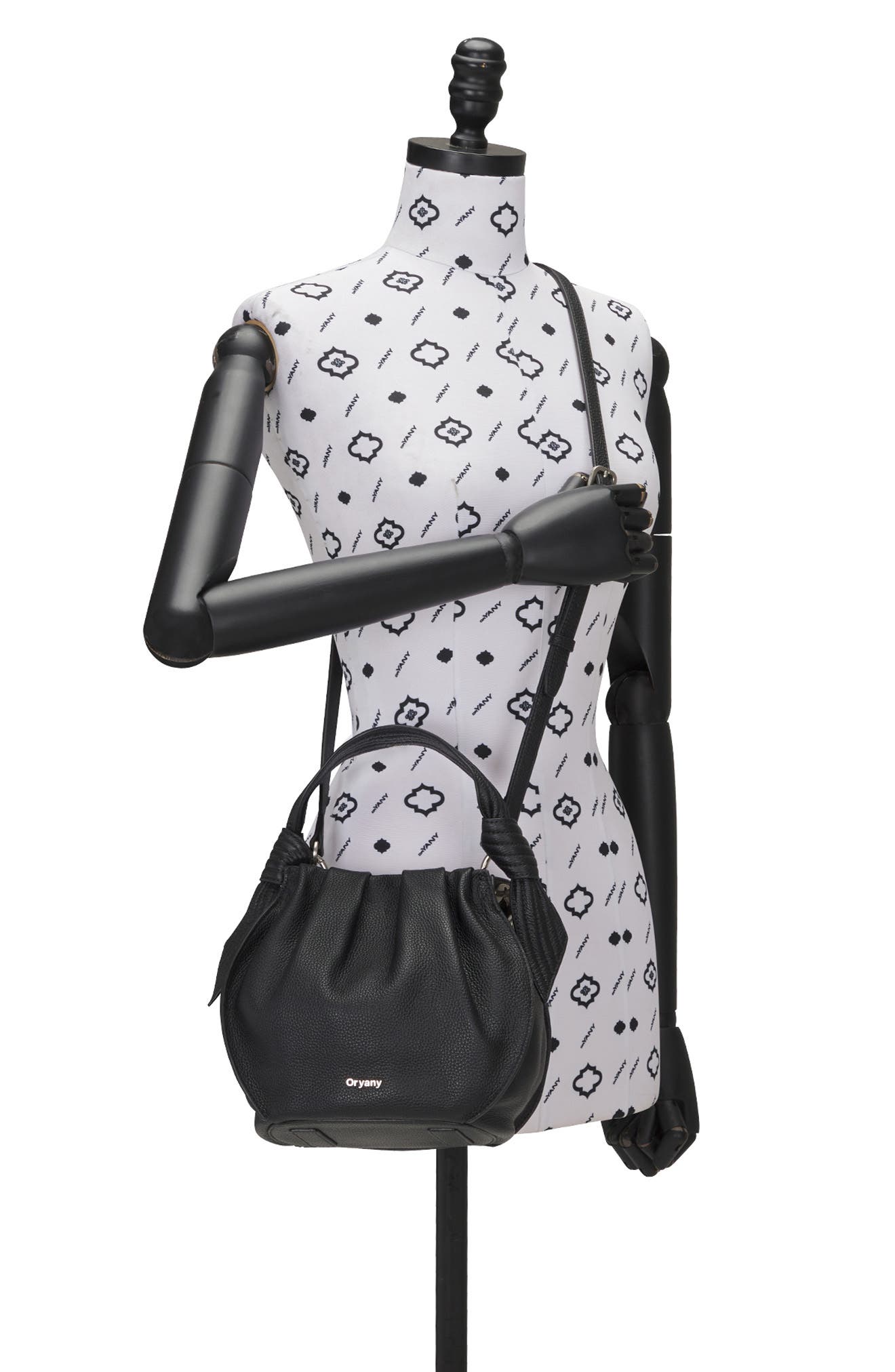 Oryany Selena Leather Bucket Bag, Alternate, color, Black