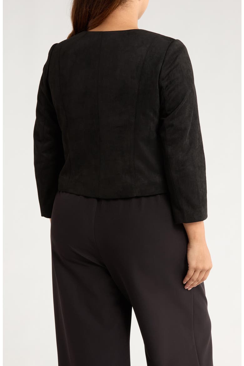 Faux Suede Jacket, Alternate, color, BLACK