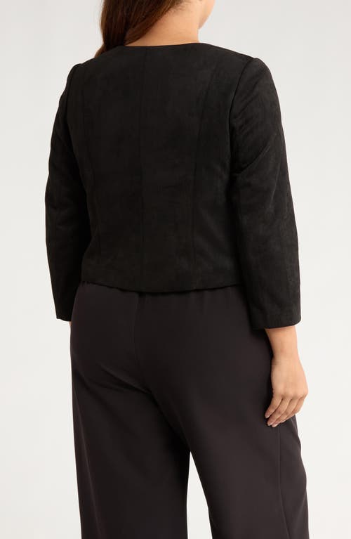 Gemma + Jane Faux Suede Jacket In Black