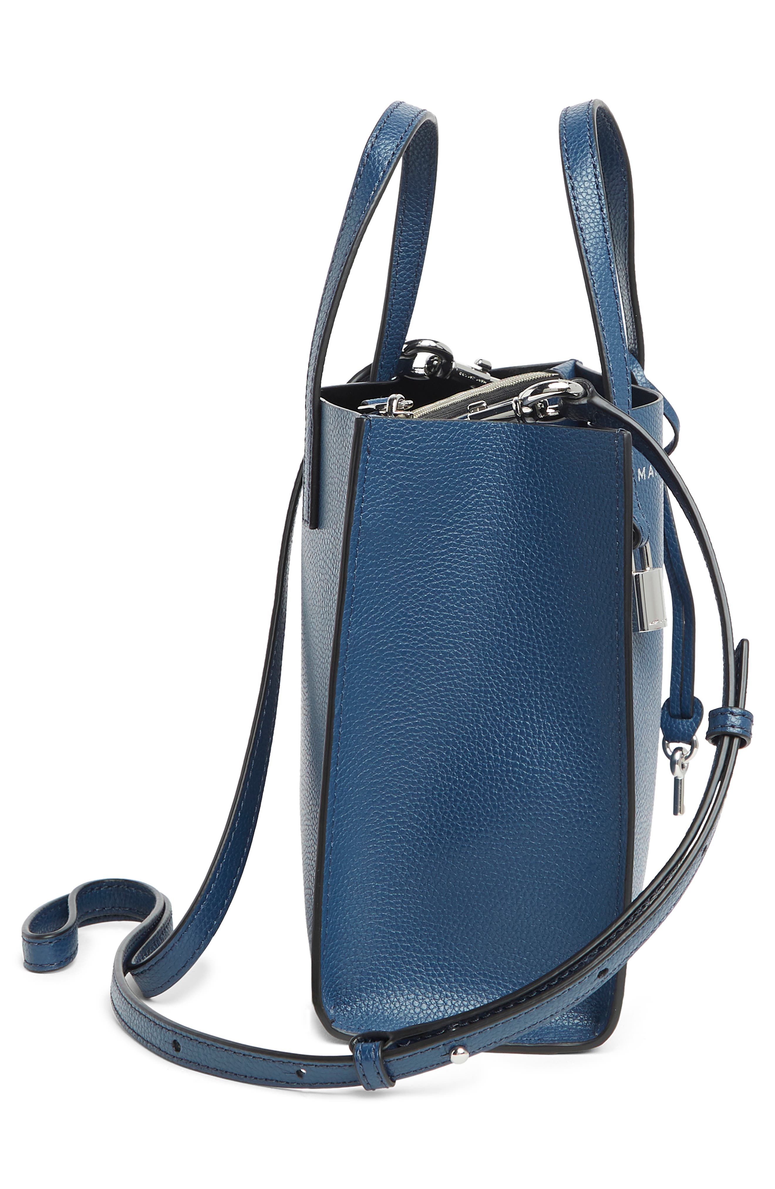 Mini Grind Coated Leather Tote, Alternate, color, AZURE BLUE
