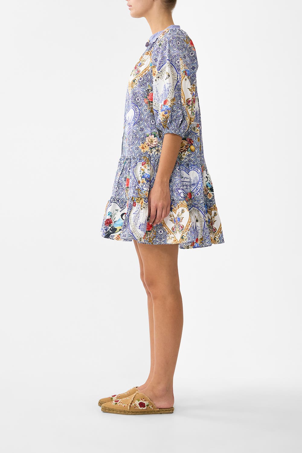 Puff Sleeve Shirt Dress - image 2