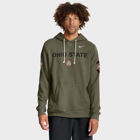 Men's Nike Olive Ohio State Buckeyes 2025 Military Appreciation Dri-FIT Hoodie