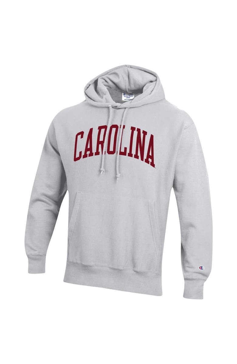Champion Men's Champion Heathered Gray South Carolina Gamecocks Team Arch Reverse Weave Pullover Hoodie, Alternate, color,