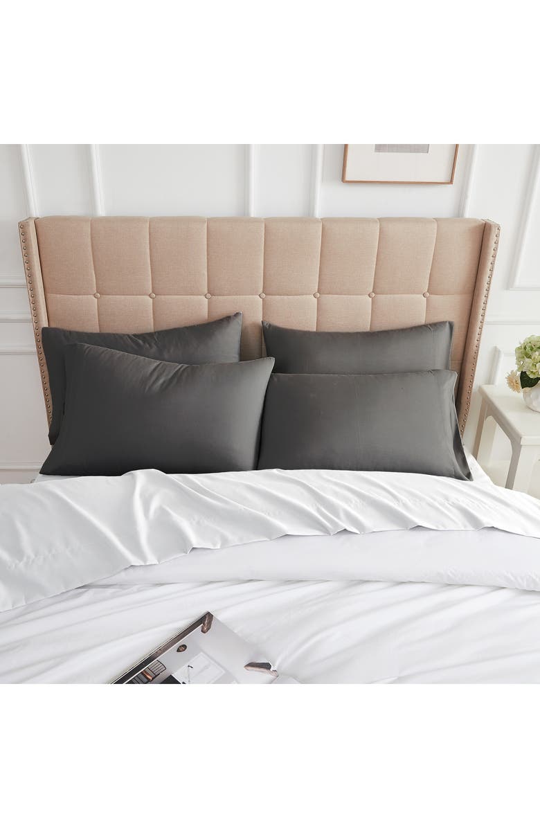 SOUTHSHORE FINE LINENS 4 Piece Pillow Case Set, Alternate, color, Slate