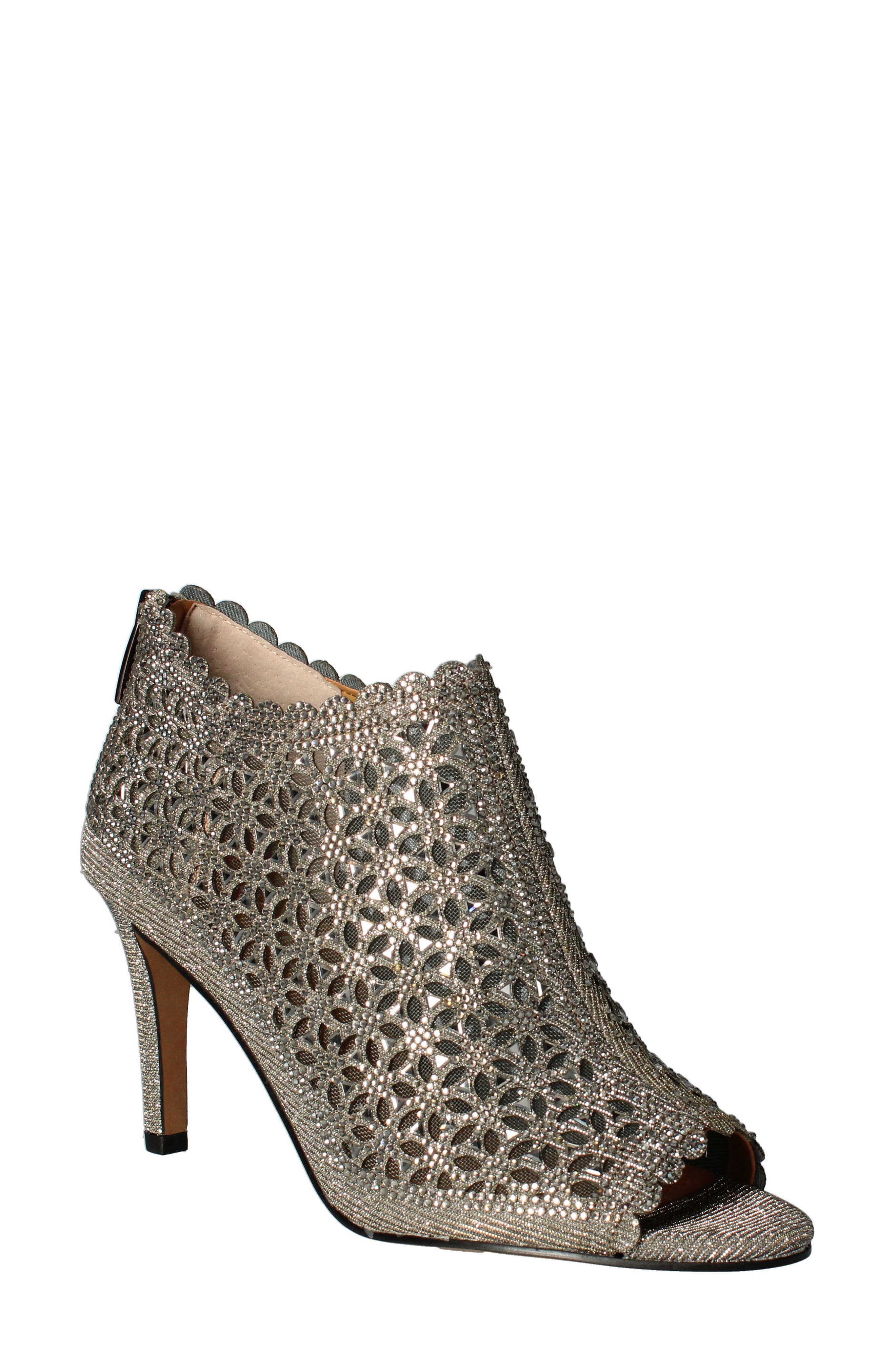 J.Renée Radita Open Toe Bootie, Main, color, PEWTER