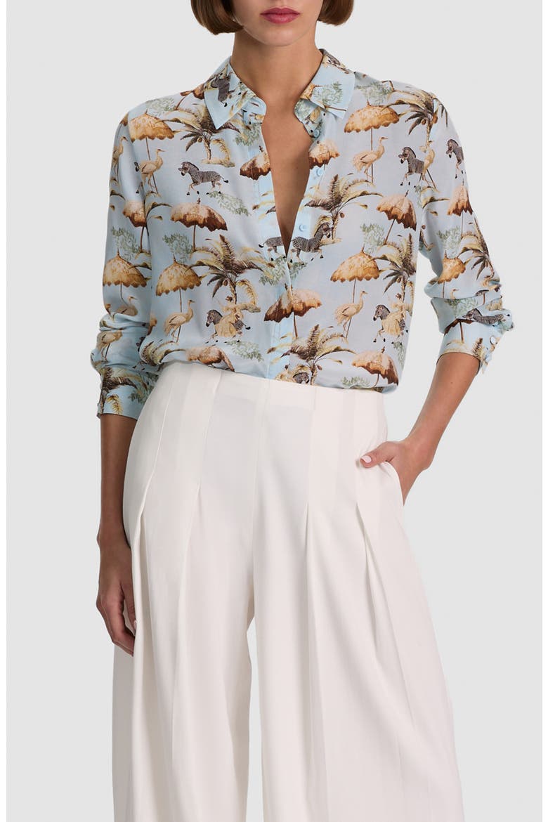 Willa Print Silk Shirt, Main, color, UNTAMED