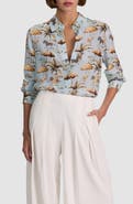 ALICE + OLIVIA Willa Print Silk Shirt