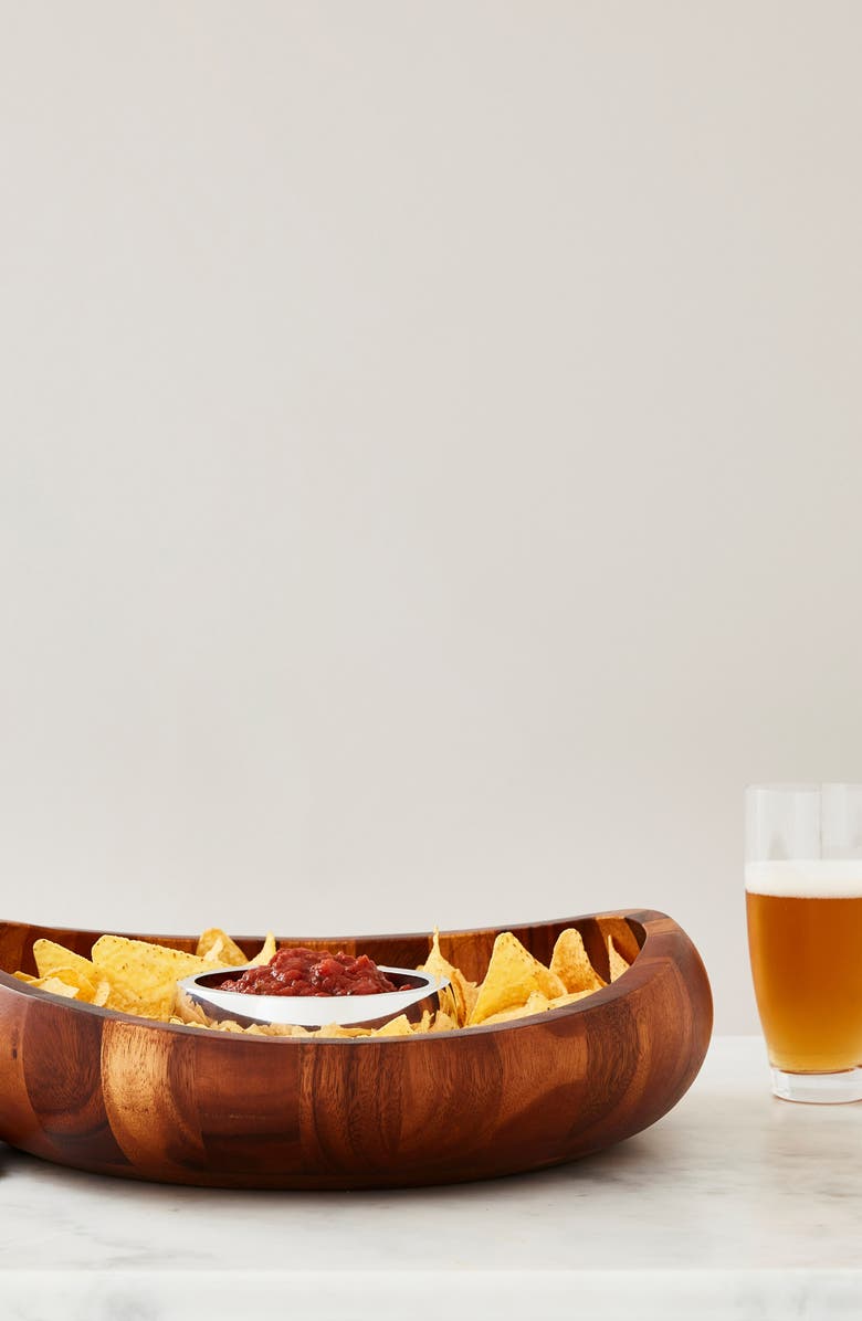 Nambé 'Braid' Chip & Dip Server, Alternate, color, Brown