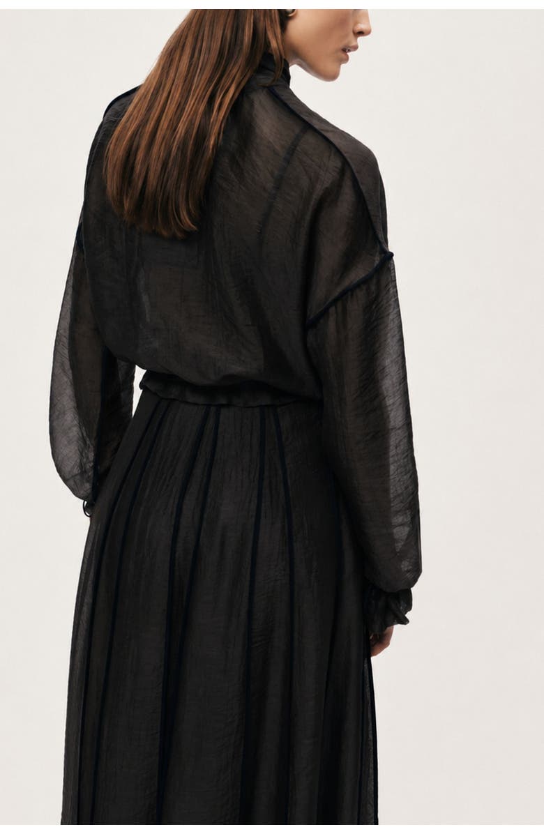 Nocturne Sheer Zip Front Jacket, Alternate, color, Black