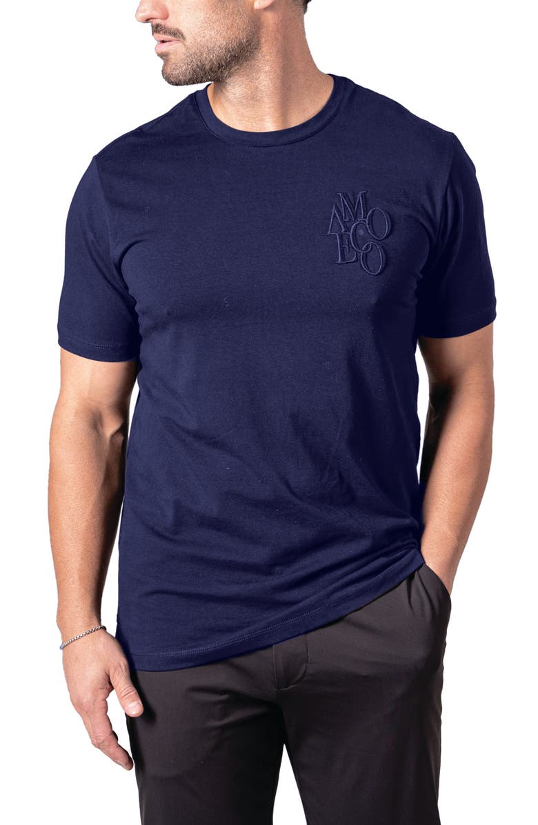 Maceoo Resistance Logo Embroidered T-Shirt, Alternate, color, Blue