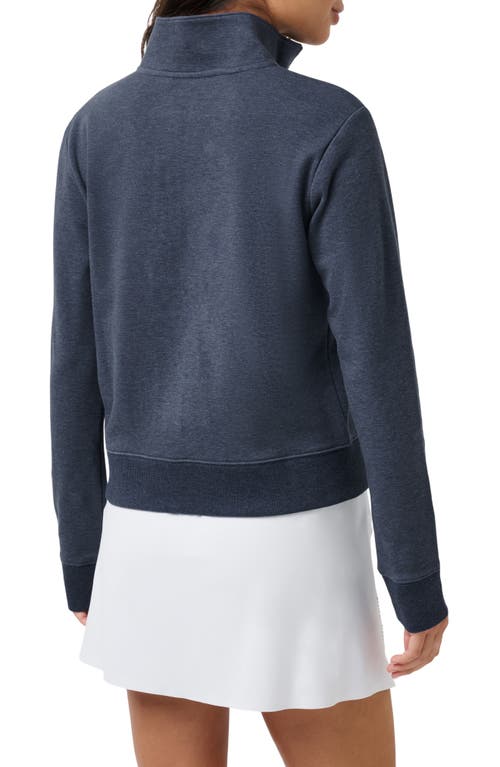 Travismathew Cloud Half Zip Pullover In Heather Navy Blazer