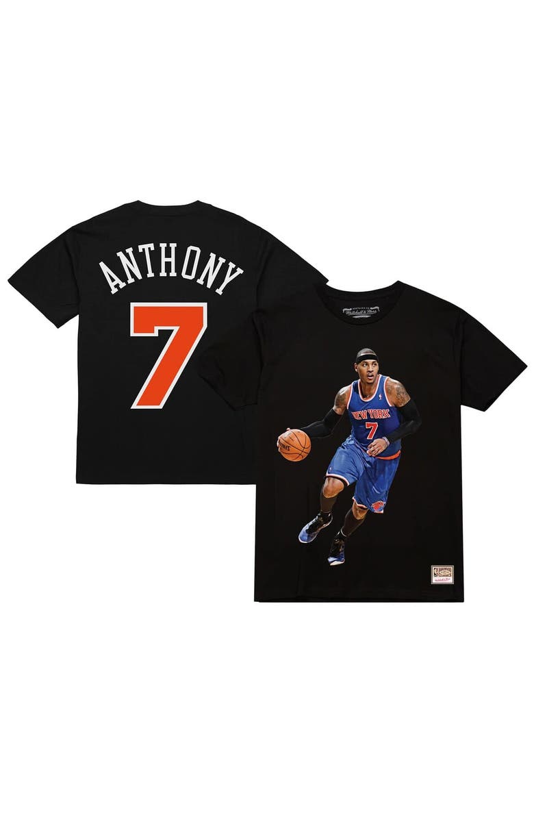 Mitchell & Ness Men's Carmelo Anthony Black New York Knicks Ultimate Player Name & Number T-Shirt, Main, color, Black