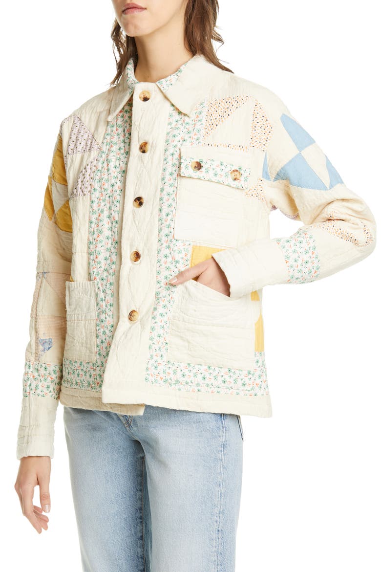 One of a Kind Fan Quilted Workwear Jacket, Alternate, color, SPRING MULTI