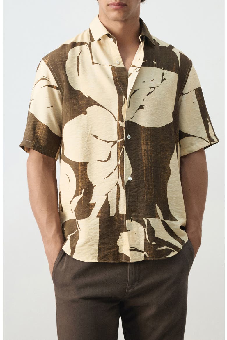 Regular Fit Short Sleeve Button-Up Shirt, Main, color, VANILLA