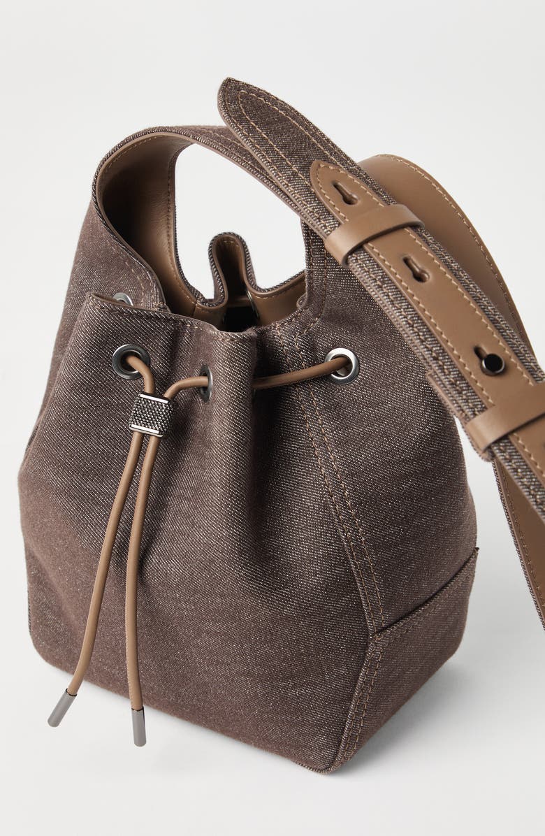 Brunello Cucinelli Denim small BC Duo Bucket bag, Alternate, color,