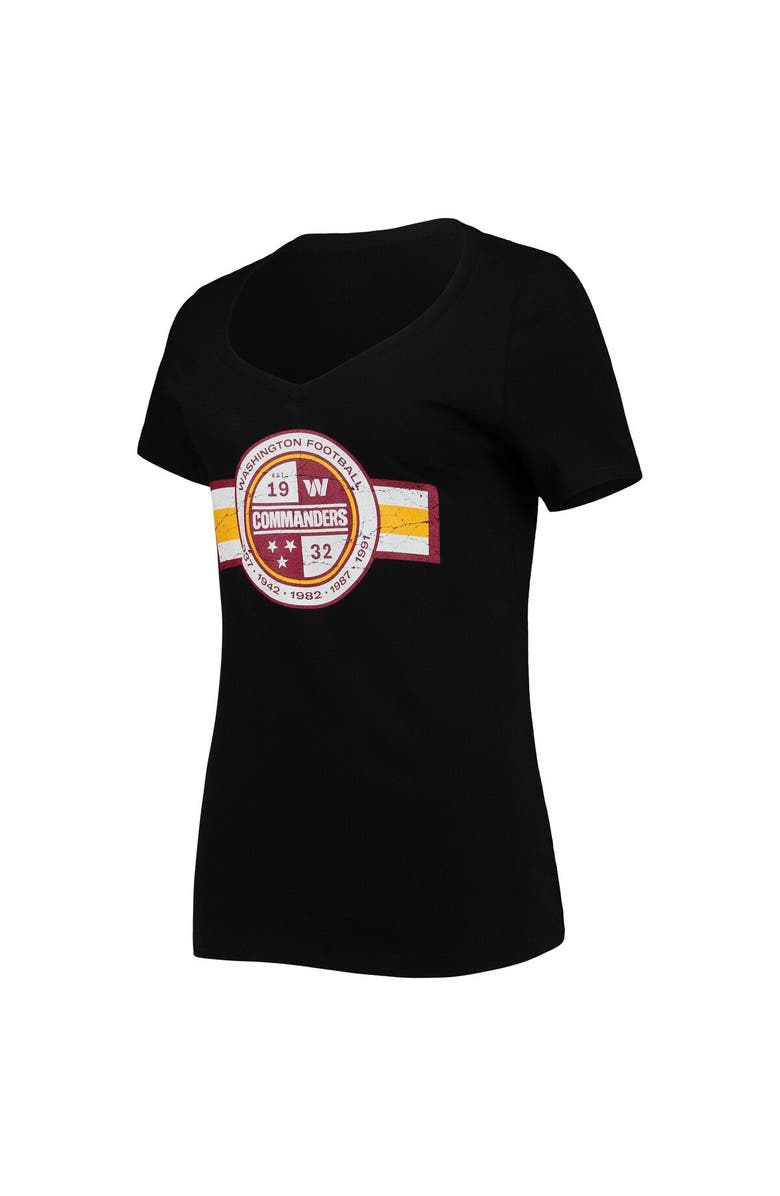 New Era Women's New Era Black Washington Commanders V-Neck T-Shirt, Alternate, color, Black