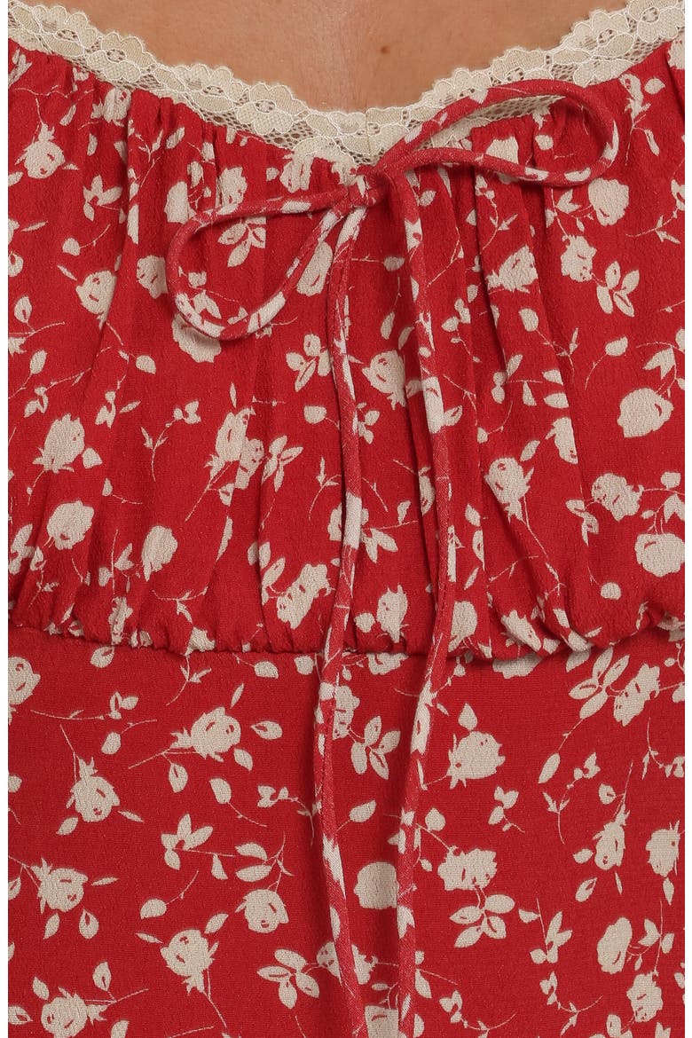 Francine Floral Midi Dress, Alternate, color, RED FLORAL