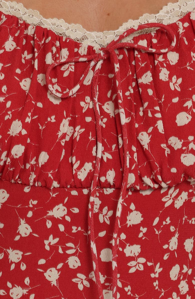 Petal & Pup Francine Floral Midi Dress, Alternate, color, Red Floral