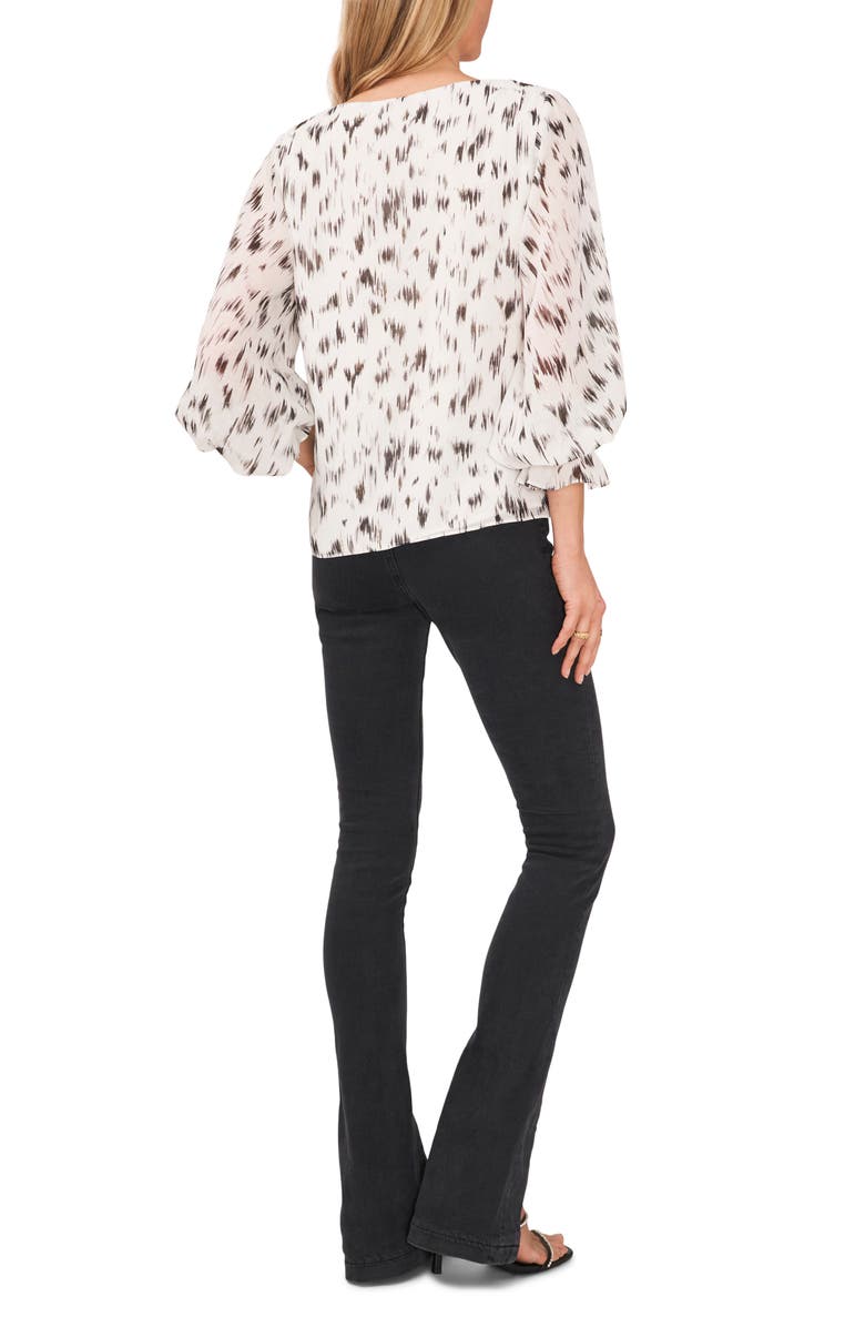 Vince Camuto V-Neck Smocked Cuff Blouse, Alternate, color,