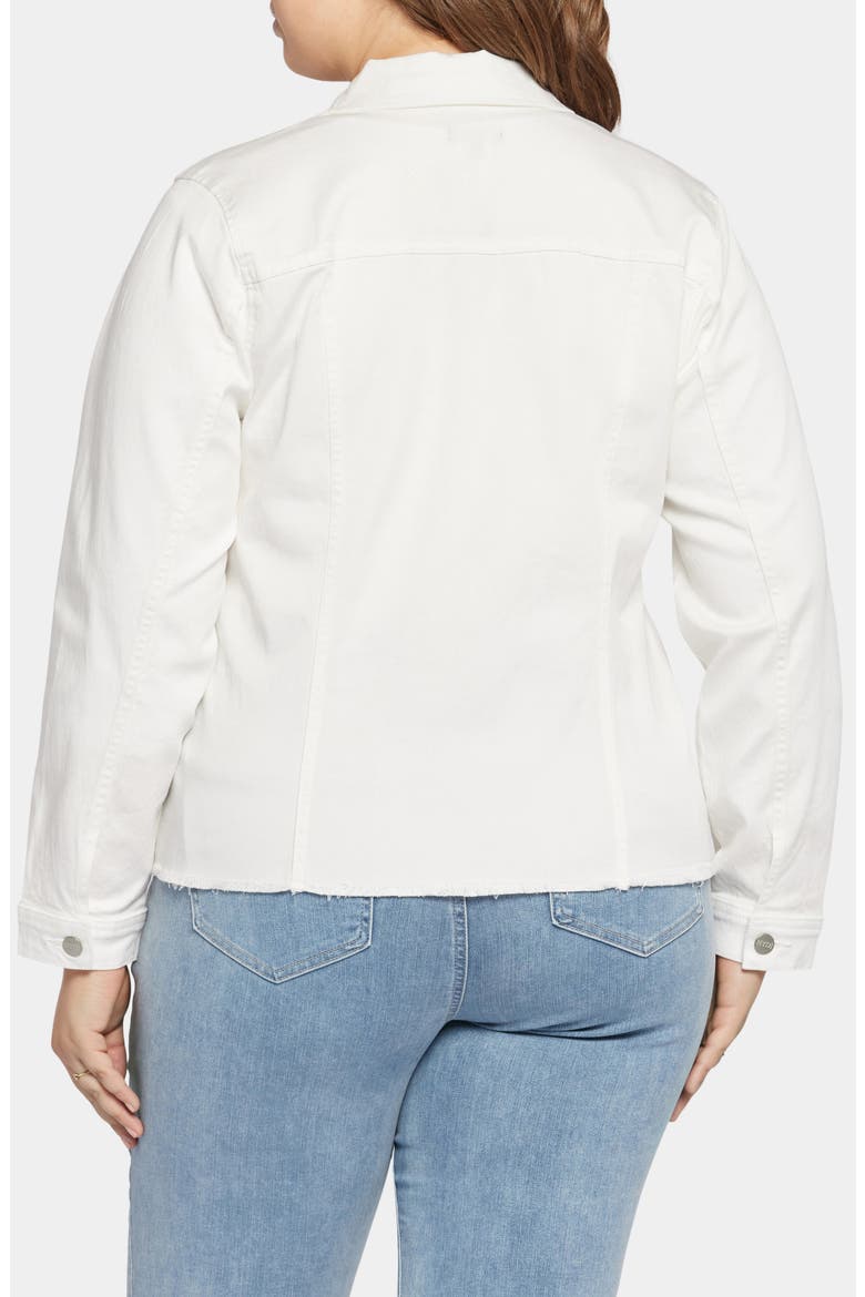Fray Hem Denim Trucker Jacket, Alternate, color, OPTIC WHITE