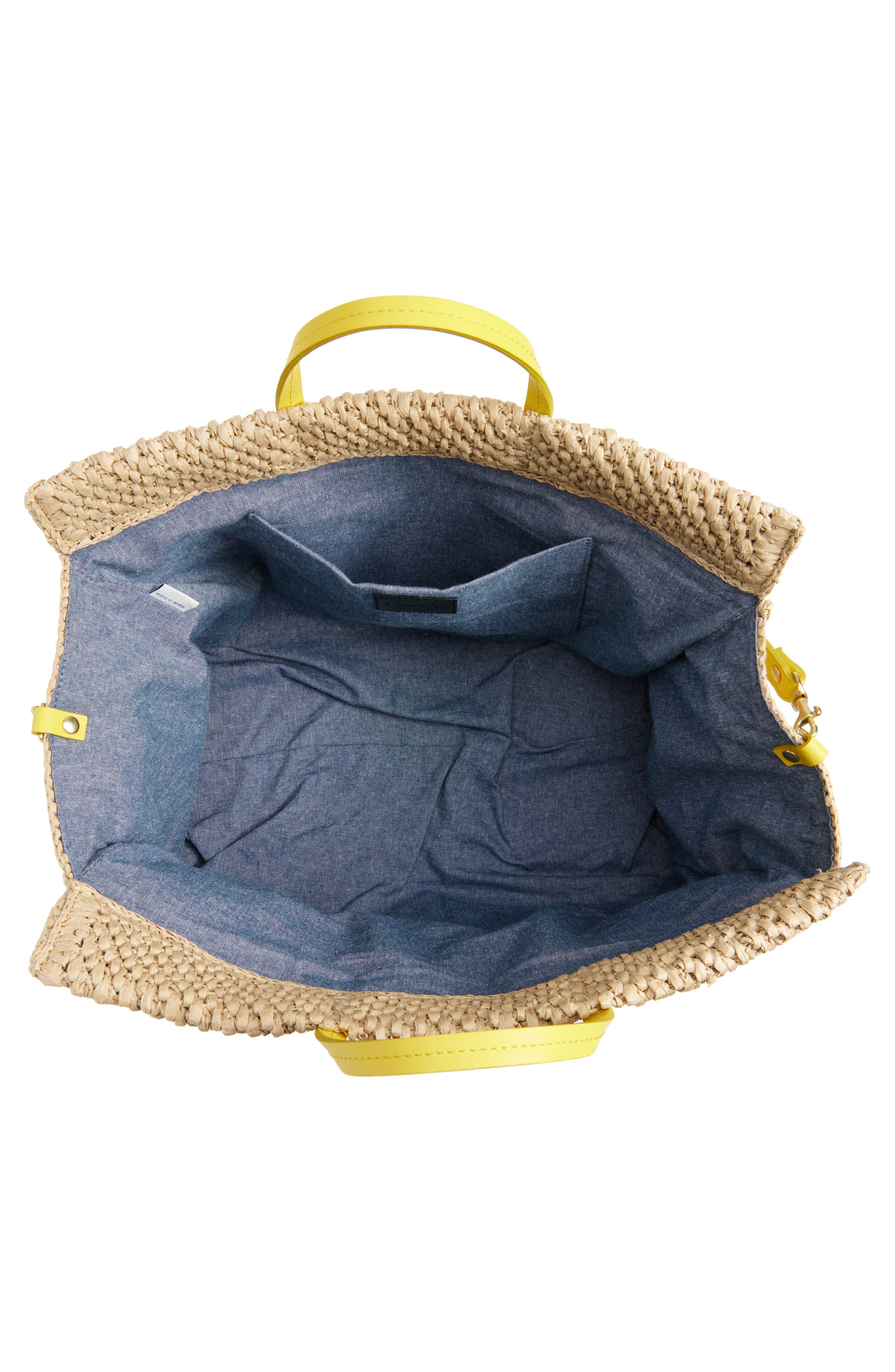 Clare V. Simple Woven Raffia Tote Bag, Alternate, color, Dune Raffia