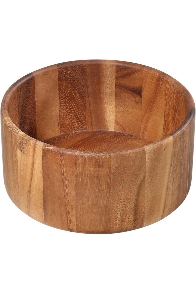 Acacia Wood Salad Serving Bowl, Medium, Main, color, Brown