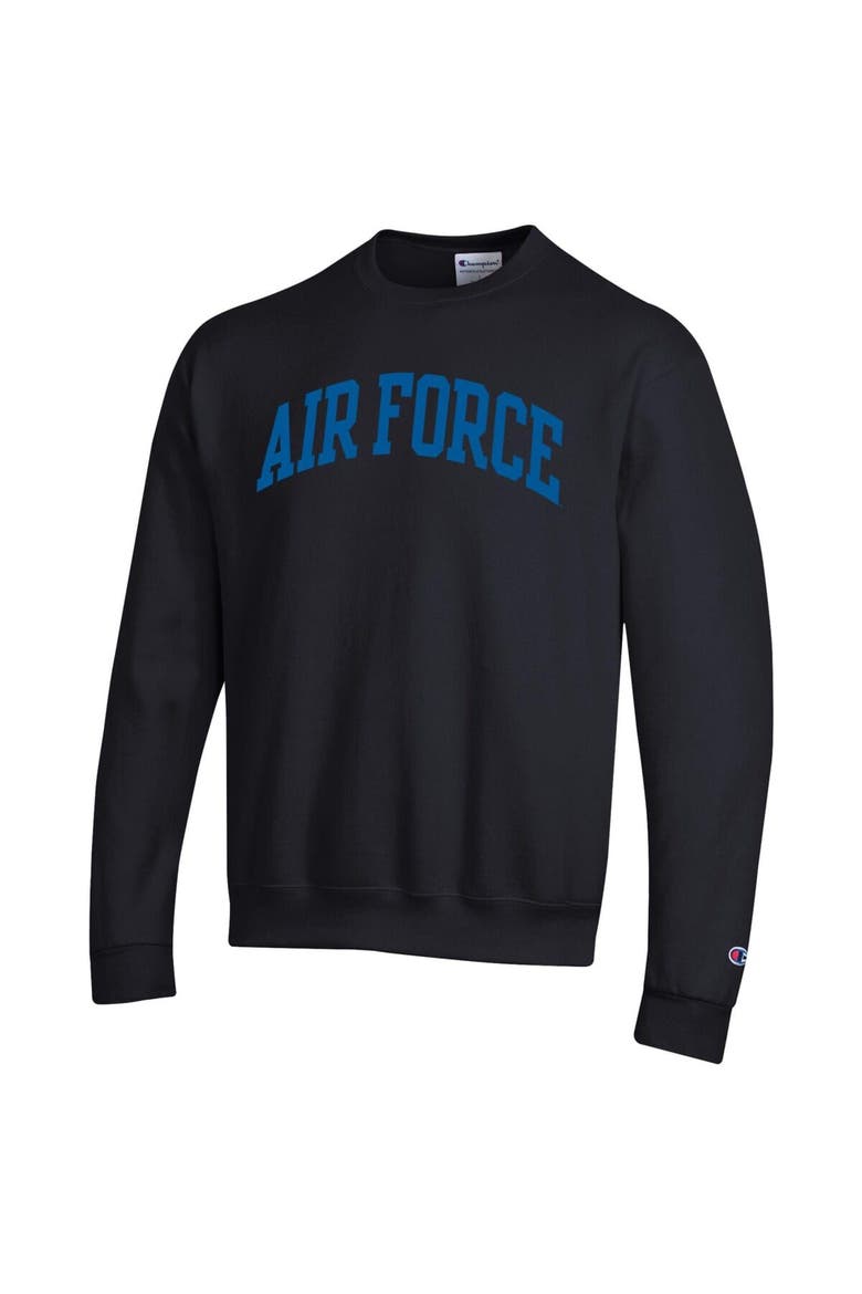 Men's Champion  Black Air Force Falcons Basic Arch Fleece Pullover Sweatshirt, Alternate, color, Black