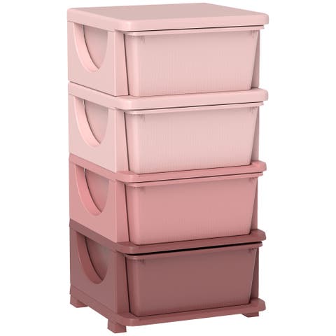 4-Tier Kids Storage Unit with Drawers​