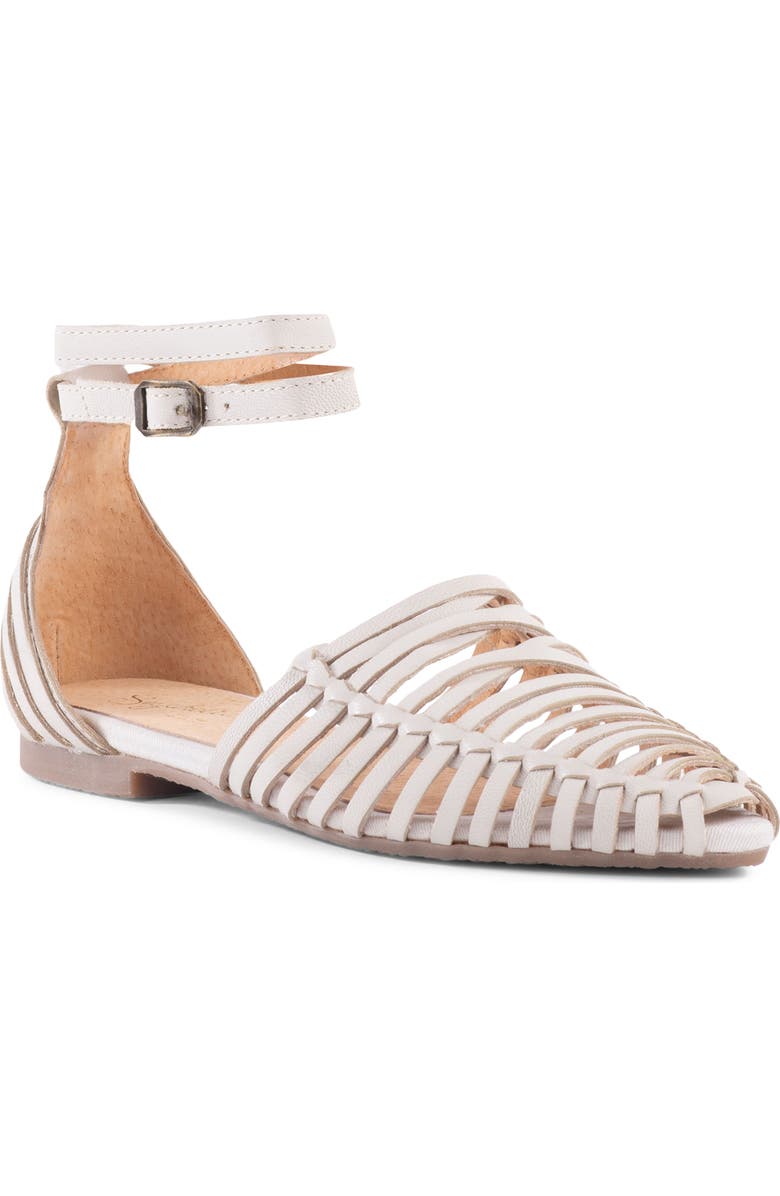 Seychelles Trinket Ankle Strap Flat, Main, color, Off White