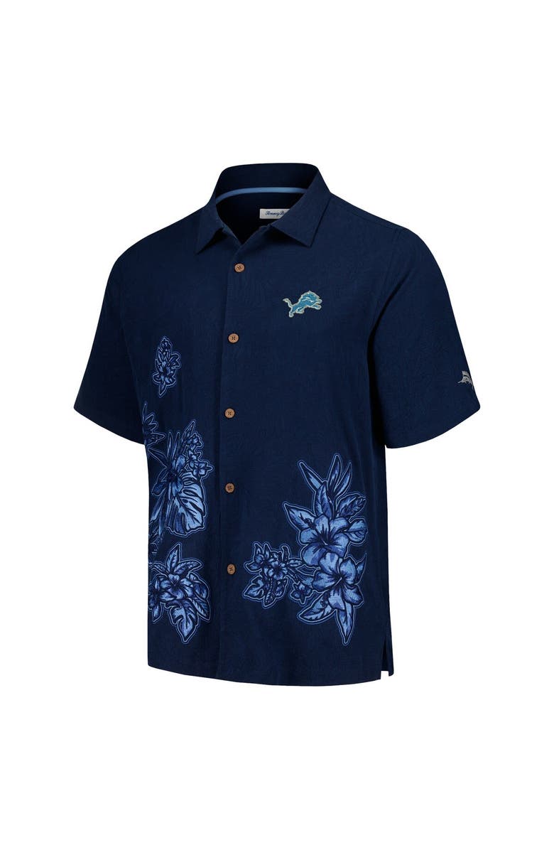 Tommy Bahama Men's Tommy Bahama Blue Detroit Lions Hibiscus Camp Button-Up Shirt, Alternate, color, 