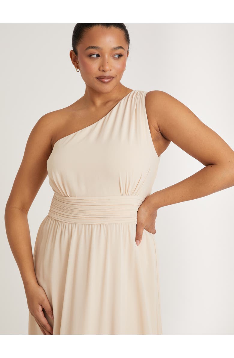 Six Stories One Shoulder Chiffon Bridesmaid Dress, Alternate, color, Cream