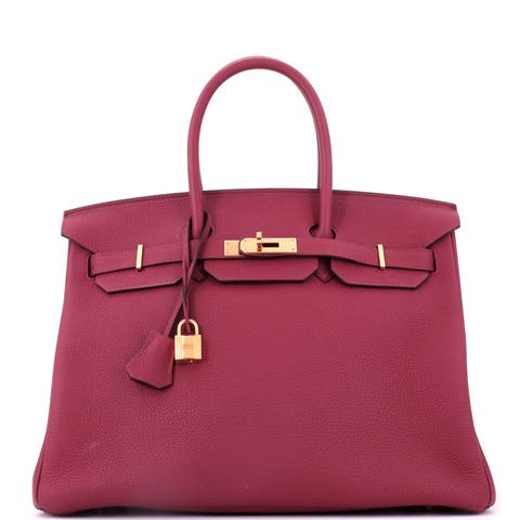 Birkin Handbag Red Togo with Gold Hardware 35