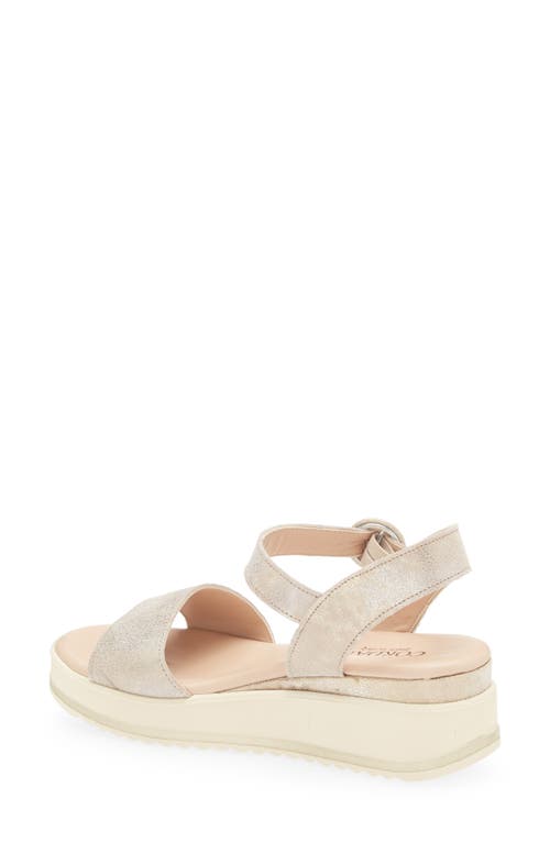 Cordani Arielle Ankle Strap Platform Wedge Sandal In Soft Gold
