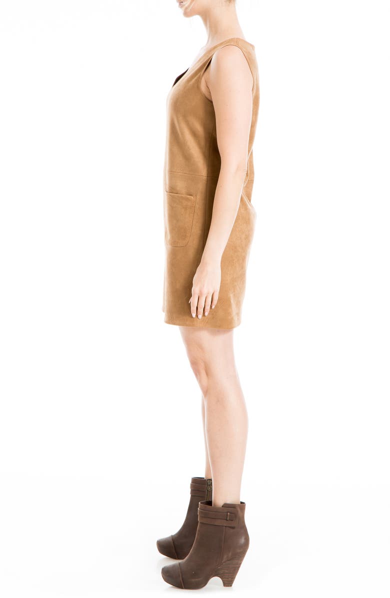 MAX STUDIO Faux Suede Sleeveless Minidress, Alternate, color, Vicuna