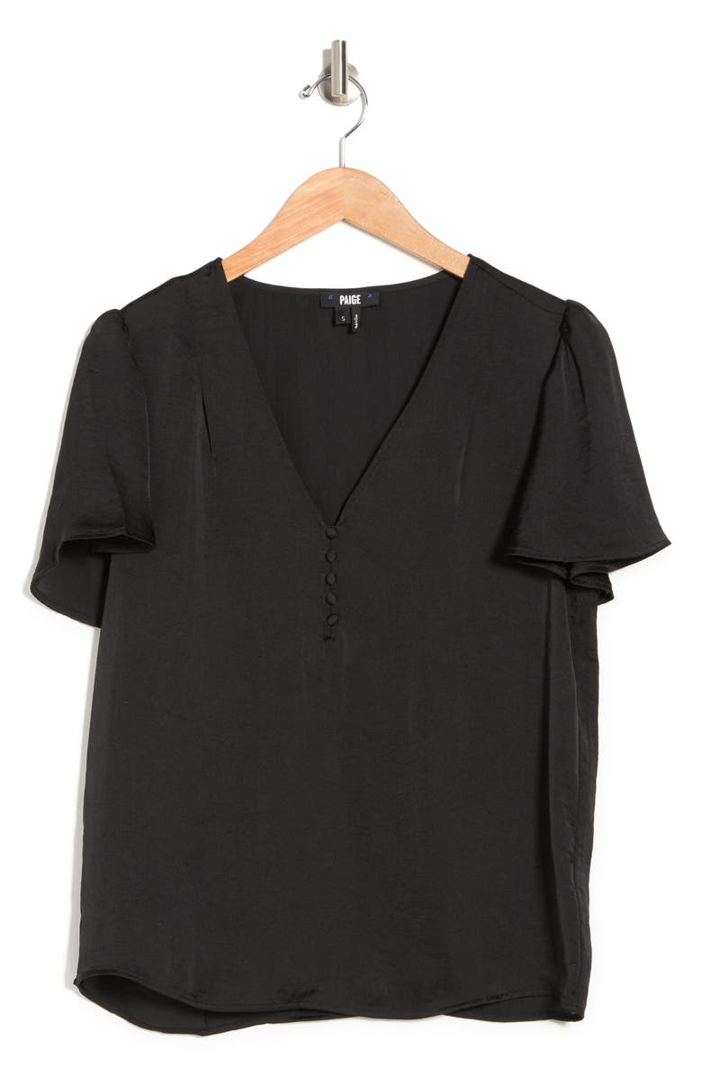 PAIGE Sevina Flutter Sleeve Satin Blouse, Alternate, color, 