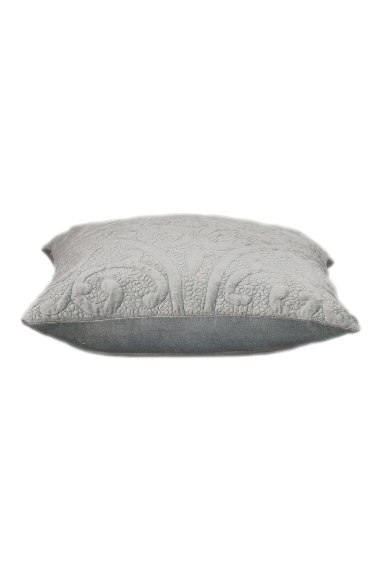 Tufted Velvet Square Throw Pillow, Alternate, color, GREY
